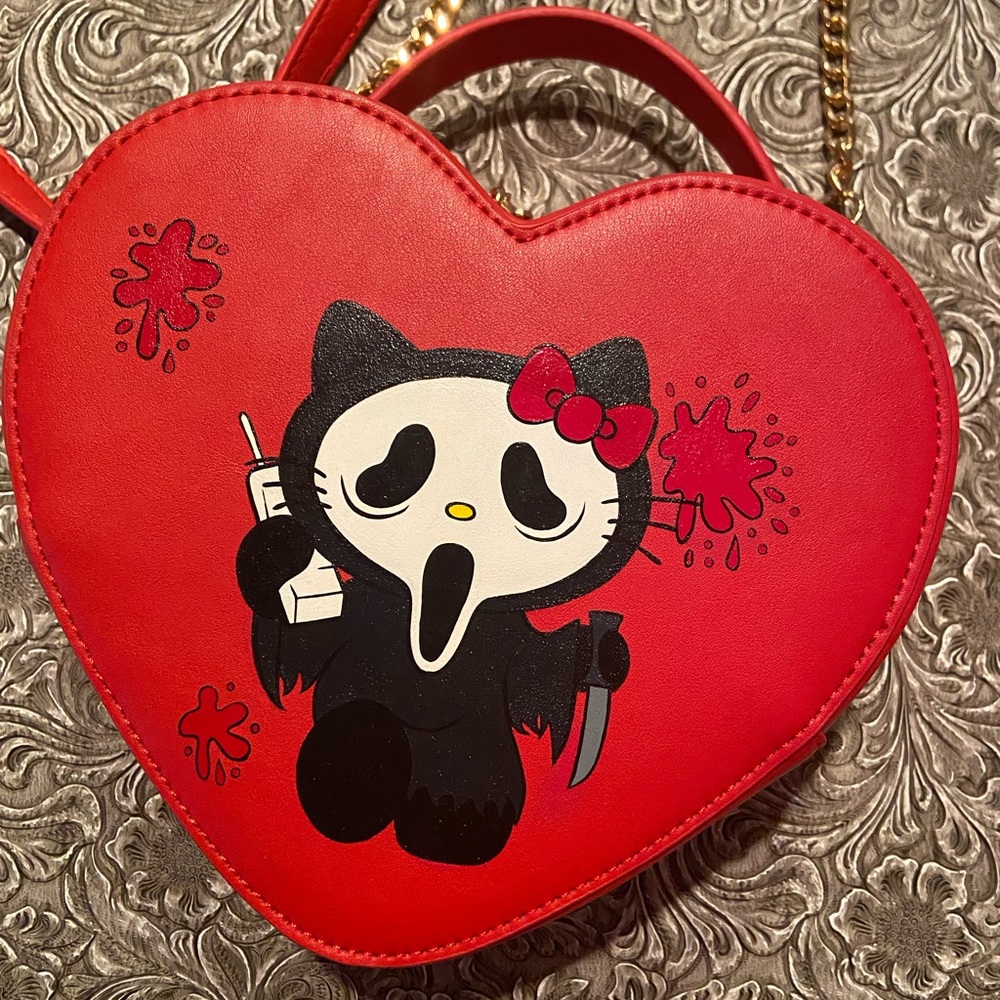 Custom 1 of 1 Hello Kitty x Scream Ghostface Heart Purse